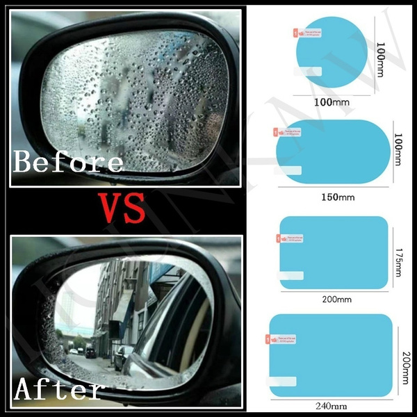 2× Car Anti Water Mist Film Anti Fog Rainproof Rearview Mirror Protective Film