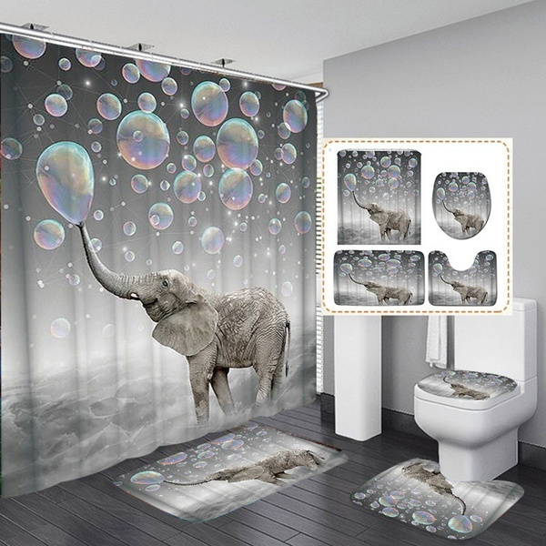 3d Printing Bubbles Elephant Waterproof, Elephant Bathroom Accessories