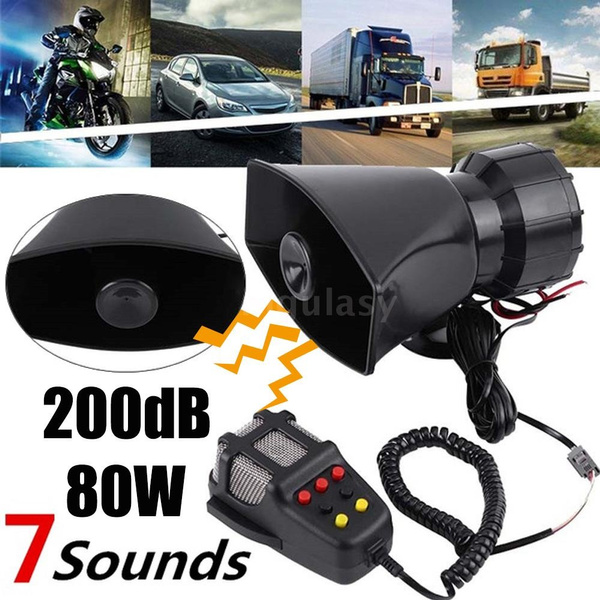 7-Sound Loud Car allarme allarme camion allarme altoparlante 12V sirena  tromba d'aria megafono polizia pompieri clacson 110DB - AliExpress