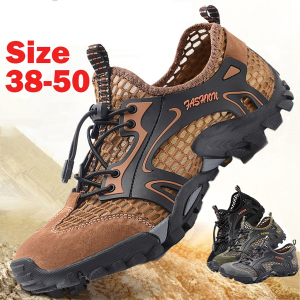 Hiking Shoes for Men Mesh Trail Running Backpacking Walking Shoes Quick ...