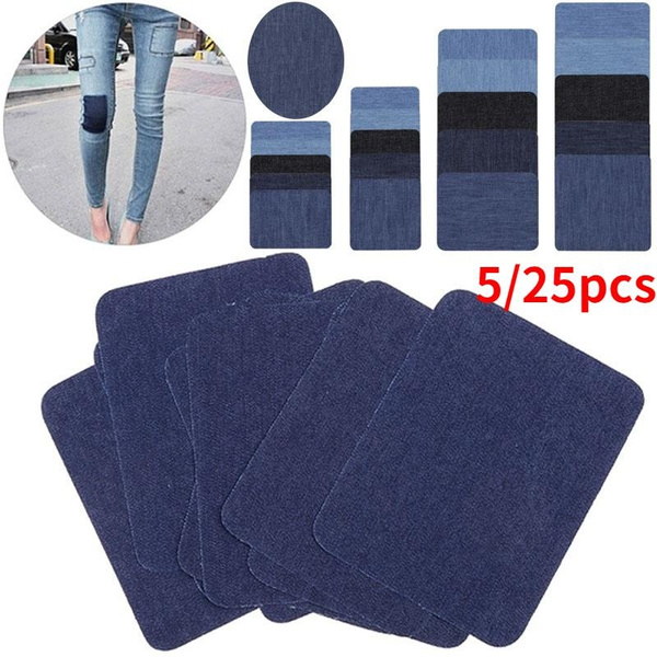 5pcs/pack Small Rectangular Iron-on Patches For Clothing Repair, Jeans Kit Denim  Patch (4 Shades Of Blue) For Internal Mending Of Jeans And Garments | SHEIN  USA