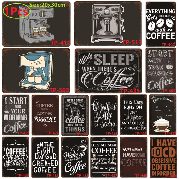 MORNING COFFEE LARGE METAL TIN SIGN POSTER WALL PLAQUE 