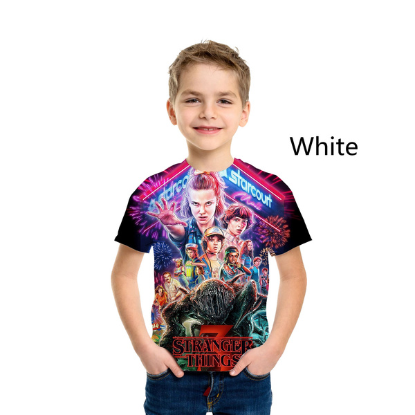 Fashion Kids Shirt Stranger Things Season 3 3d Printed T shirt Casual T Shirts Short Sleeve Tops