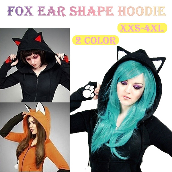 fox moletom com capuz with ears