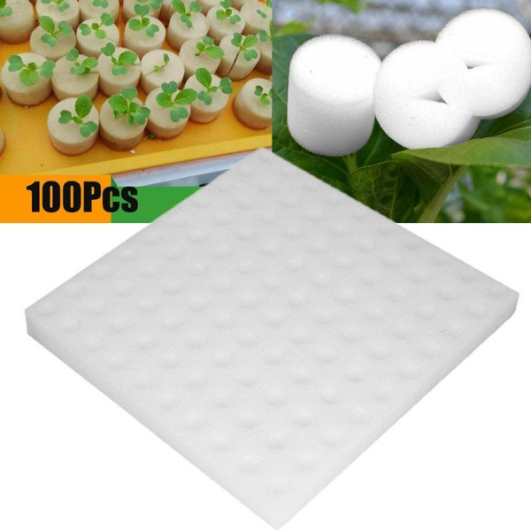 100pcs Cubes Sponge For Hydroponic Seed Start Grow Plant Net Pot Cup Basket 