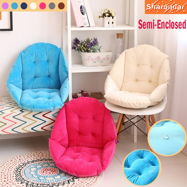 Semi Enclosed One Seat Cushion Desk Chair Cushion Warm Comfort Wool Plush Seat Cushion Pad Floor Chairs With Back Support Support Waist Backrest Pad Seat Cushion Armchair Pads Recliner Cushion Backs For Home Office