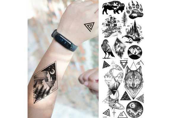 3D The Canvas Arts Temporary Tattoo Waterproof For Men Women Wrist Arm Hand  Thighs Tattoo TBS-8273(Wolf Tattoo) Size 19X12cm : Amazon.in: Beauty