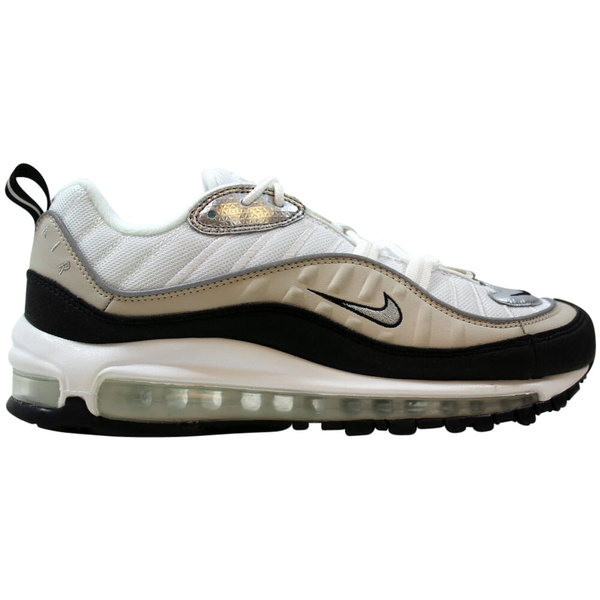 Air max 98 white hotsell silver gold