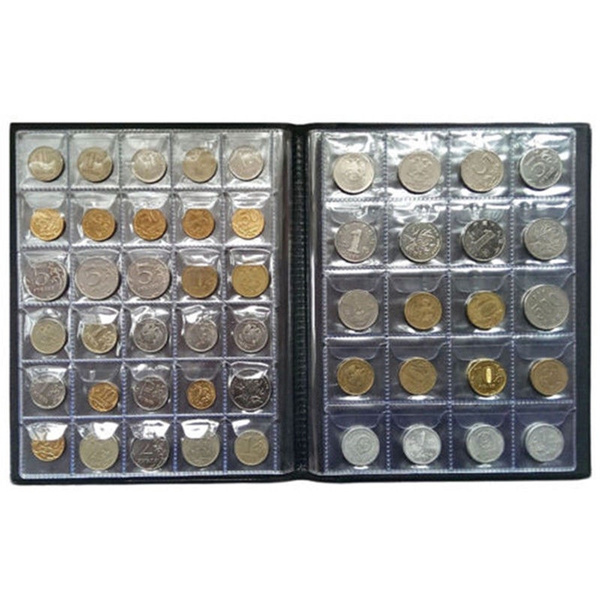 250 Pieces Coins Storage Book Commemorative Coin Collection Album Holders  Collection Volume Folder Hold Multi-Color Empty Coin