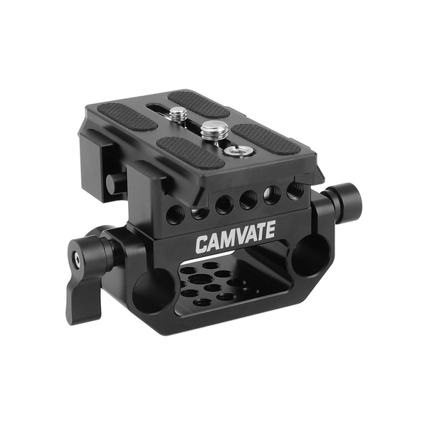CAMVATE Standard Manfrotto Quick Release Baseplate Assembly With 15mm Dual Rod Clamp Base Wish