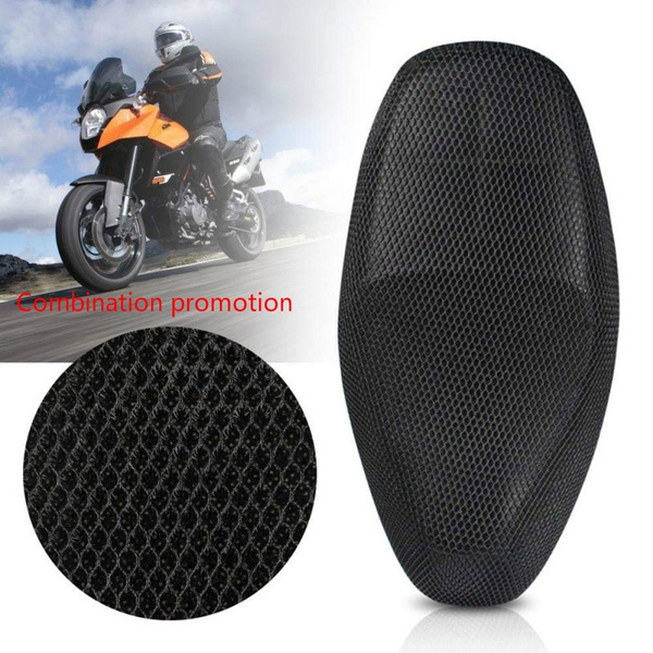 Motorcycle Breathable Seat,3D Motorcycle Scooter Breathable Net Seat Cover Cushion Protector Black 