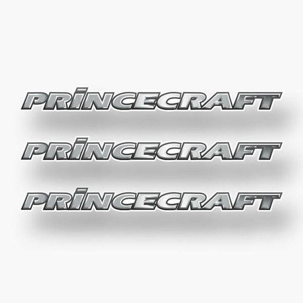 3x PRINCECRAFT Vinyl Sticker Decal Fishing Boat Sponsor Boats Competition  New