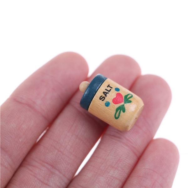 1:12 Dollhouse Miniature Pocket Scene Custom Wood Seasoning pot Accessories FJ