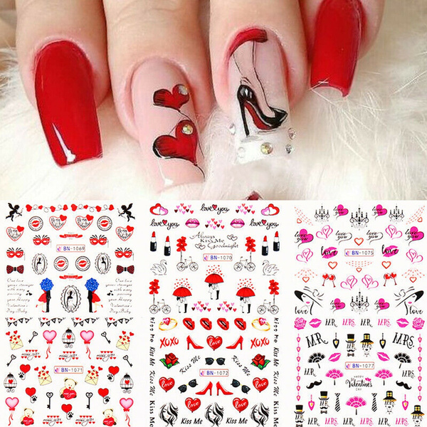 Nail Art Valentine's Series Stickers Nail Art Decoration 3D DIY ...