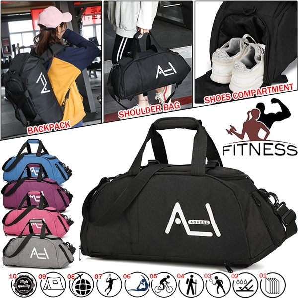 Multipurpose Waterproof Nylon Travel Bag Duffel Bag with Shoes Pocket Man Woman Large Capacity Outdoor Sports Fitness Gym Bag