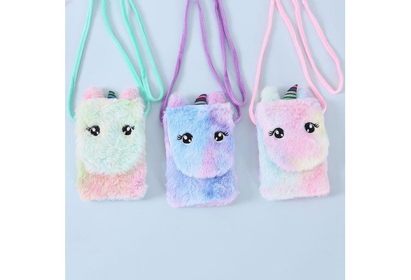 Cute Unicorn Mini Fashion Plush Wallet Girls Shoulder Messenger