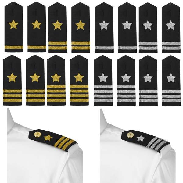 PAIR OF PLAIN Shoulder Button Down Epaulettes Assorted Colours Security