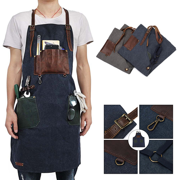 Camel Canvas and Leather Apron for Bartender