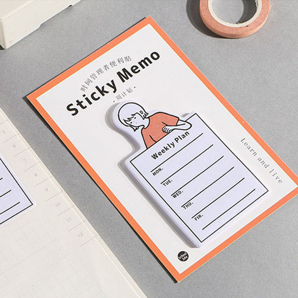 Cartoon Memo Pad Weekly/day Planner Sticky Note Decoration Stationery F7H9 