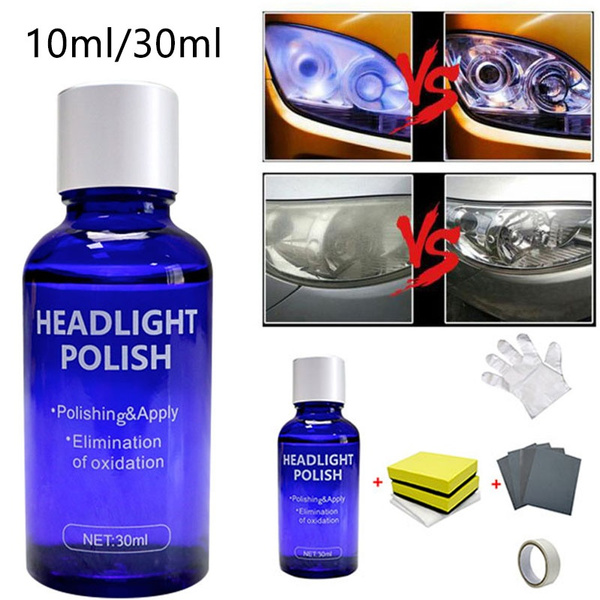 High Density Headlight Polish Liquid Car Headlight Repair Liquid Oxidation  Yellowing Scratch Repair Kit 10ml/30ml