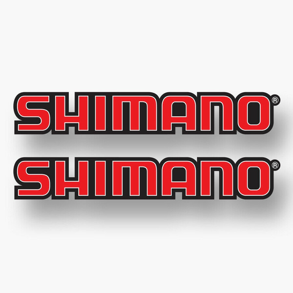 2x SHIMANO Vinyl Sticker Decal Truck Fishing Boat Sponsor Rods Reels Pro  Comp