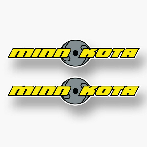 2x MINN-KOTA Vinyl Sticker Decal Fishing Boat Sponsor Minnkota Trolling  Motor