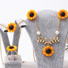 fourpiece, Jewelry, Sunflowers, Bracelet