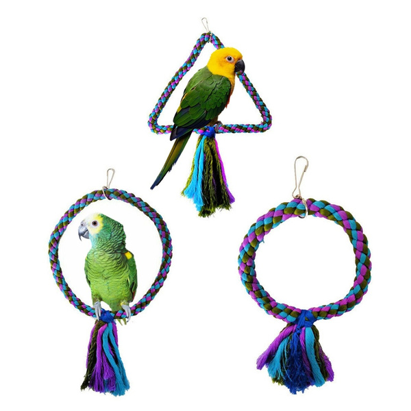Thumbnail for Colorful Parrot Bird Cage Designs With Rope Swings