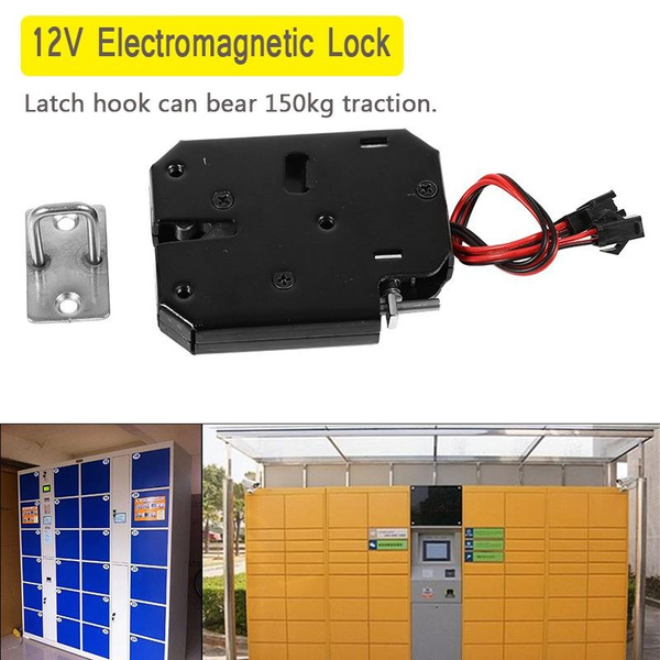 DC 12V Electromagnetic Electric Control Cabinet Drawer Lockers Lock Latch 