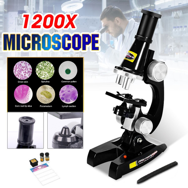 Microscopio de niños iluminado Microscopio biológico monocular de juguete educativo 
