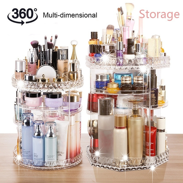 MISERWE Makeup Organizer 360 Degree Rotating 7 Adjustable Layers Large  Capacity Cosmetic Organizer Transparent Make Up Organizers and Storage