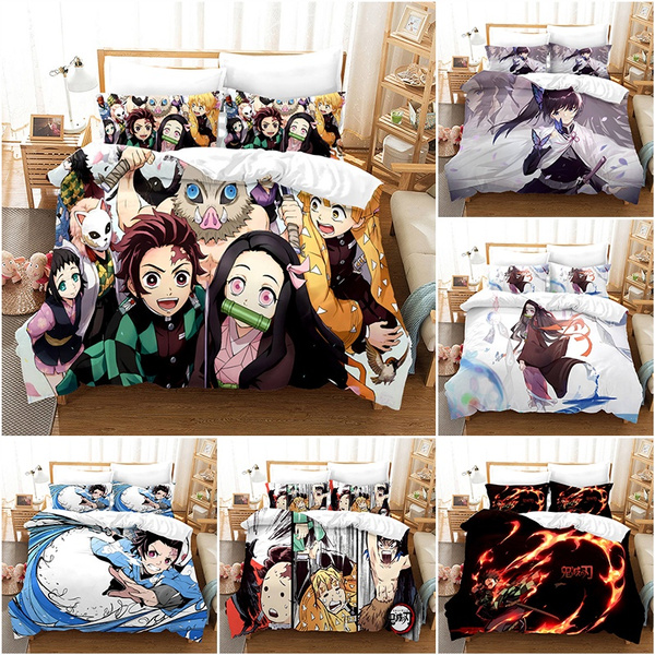 Anime Kimetsu no Yaiba Double-Bed Bed Sheets Blanket Bedding 150*200cm #0222 