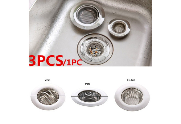 1pc Stainless Steel Drain Cover Hair Catcher With Garbage Stopper