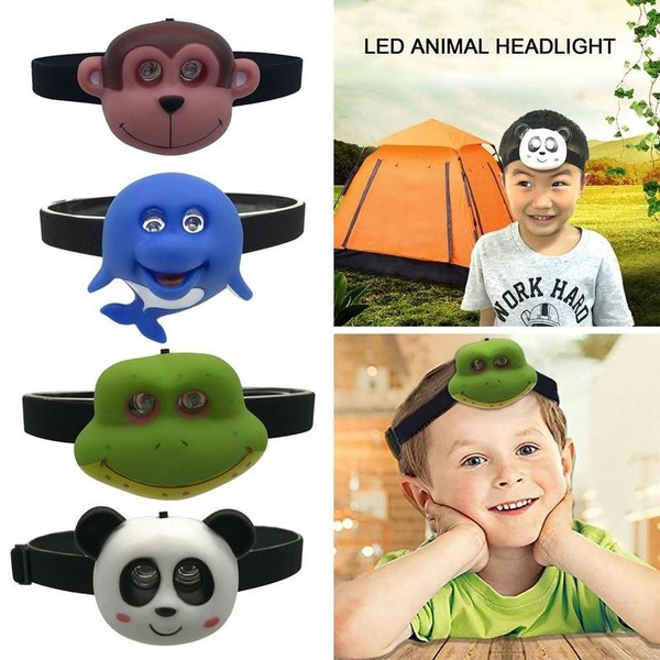 Child's Children Kid Safety Headlamp Animal Flash LED HeadLight Torch Christmas