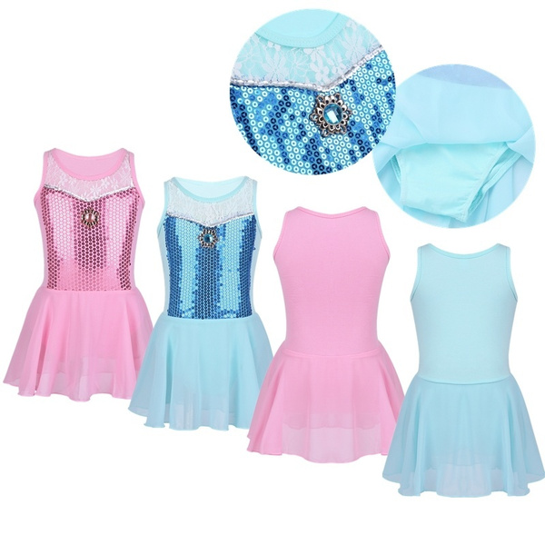 Girls Sequins Sequins Ballet Dance Dress Gymnastic Leotard Ballerina ...