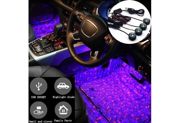 Multi-Color USB LED Car Interior Lighting Lamp Atmosphere Light Neon S2X7