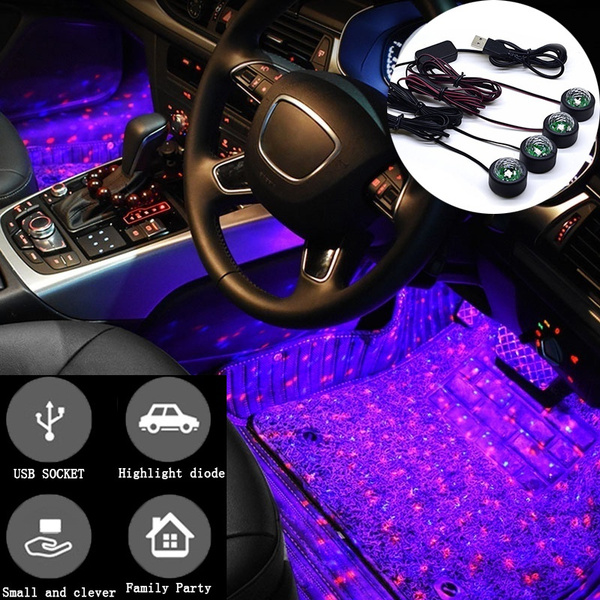 1x Mini LED USB Interior Atmosphere Neon Light Ambient Lamp Bulb Car  Accessories
