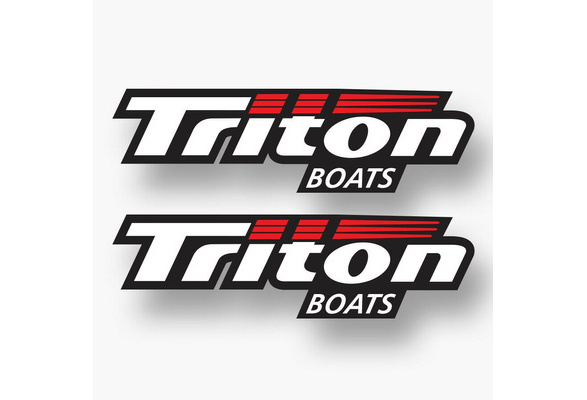2x TRITON BOATS Vinyl Sticker Decal Logo Fishing Boat Sponsor Fish Bass  Boat New