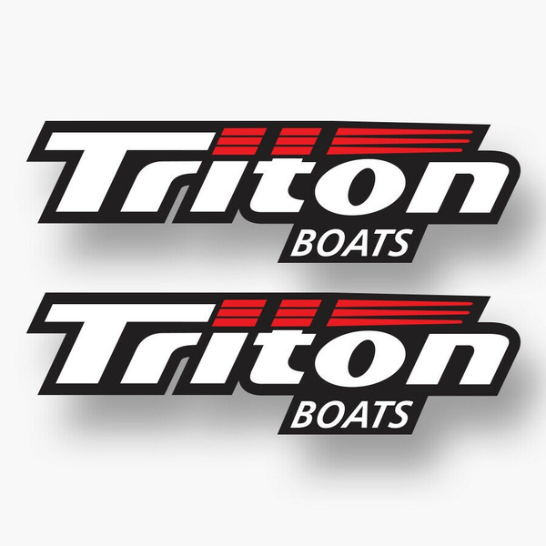 2x TRITON BOATS Vinyl Sticker Decal Logo Fishing Boat Sponsor Fish Bass  Boat New