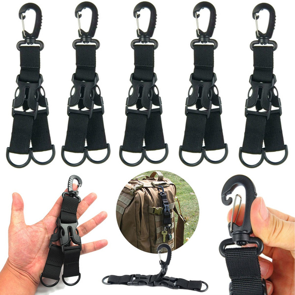 Tactical Webbing Backpack Clips Nylon Backpack Hanging Buckle Outdoor Heavy  Duty Keychain Clip