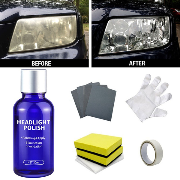 9H Hardness Car Headlight Polish Liquid Headlight Lens Restoration Fluid  Oxidation Polishing Cleaner Restorer Kit Car Cleaning Tool Durable Car  Repair
