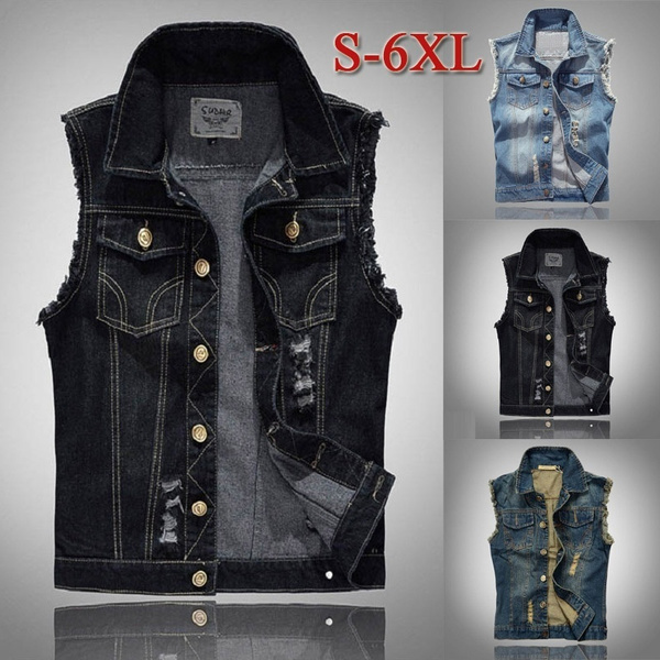 plus size sleeveless denim jacket