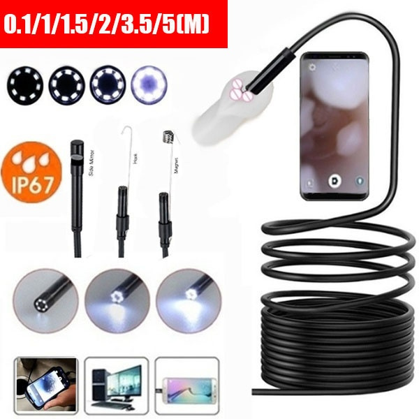 5M 6LED5.5mm Android Endoscope Waterproof Snake Borescope USB