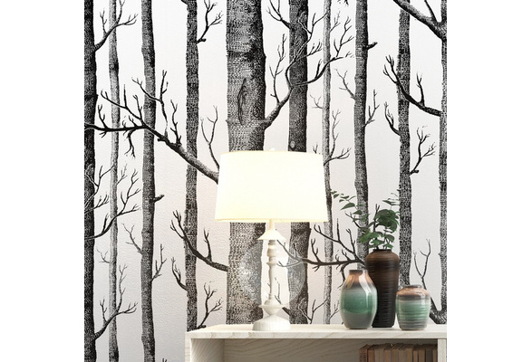 Birch White Trees Forest Winter Wallpaper Roll Woodland 24in x 27ft