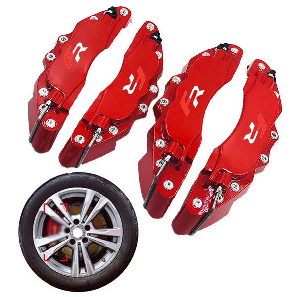 Car Tunning Car Brake Caliper Easy Montage Car Accessory 4 Pieces Seat FR Red Brake Caliper Covers 4PCS Size 16' and up Rims