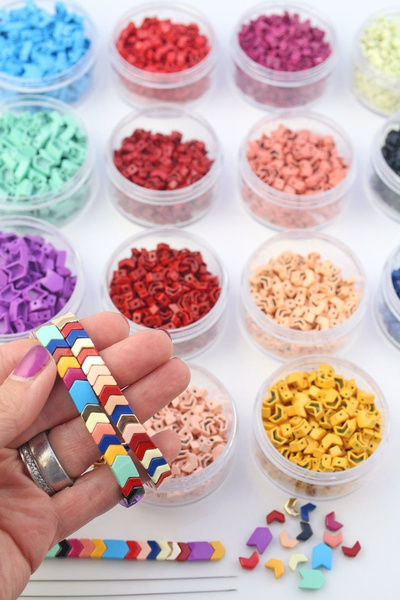 10pcs Enamel Tile Beads, Chevron Arrow Shape 2-Hole Beads for Colorblock  Bracelets, Trendy Tila Jewelry Making Supplies, Friendship Bracelet