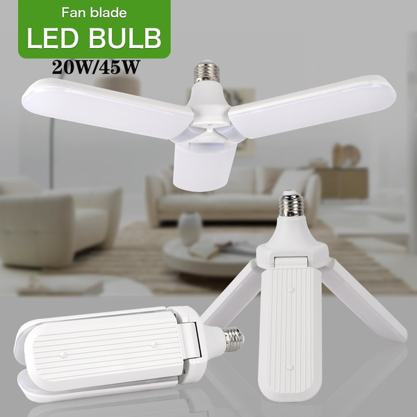 20W 45W E27 LED bulb folding fan blade adjustable angle ceiling