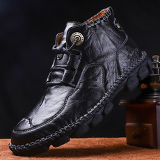 ankle boots, Lace, casual shoes for men, leather