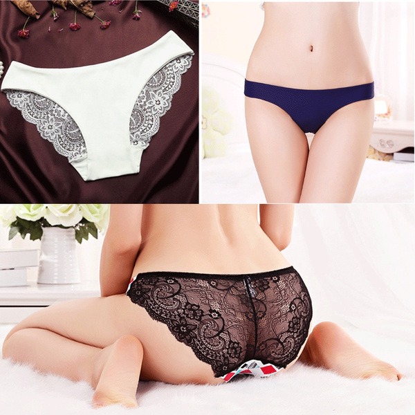 Women's Sexy Lace Panties Seamless Cotton Breathable Panty Briefs