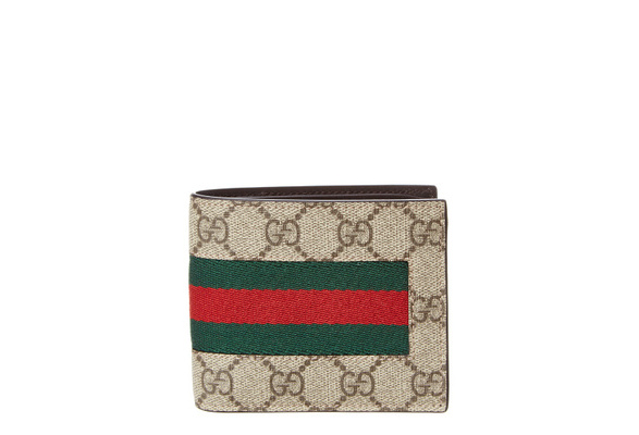 Gucci Web Gg Supreme Canvas Bifold Wallet Wish